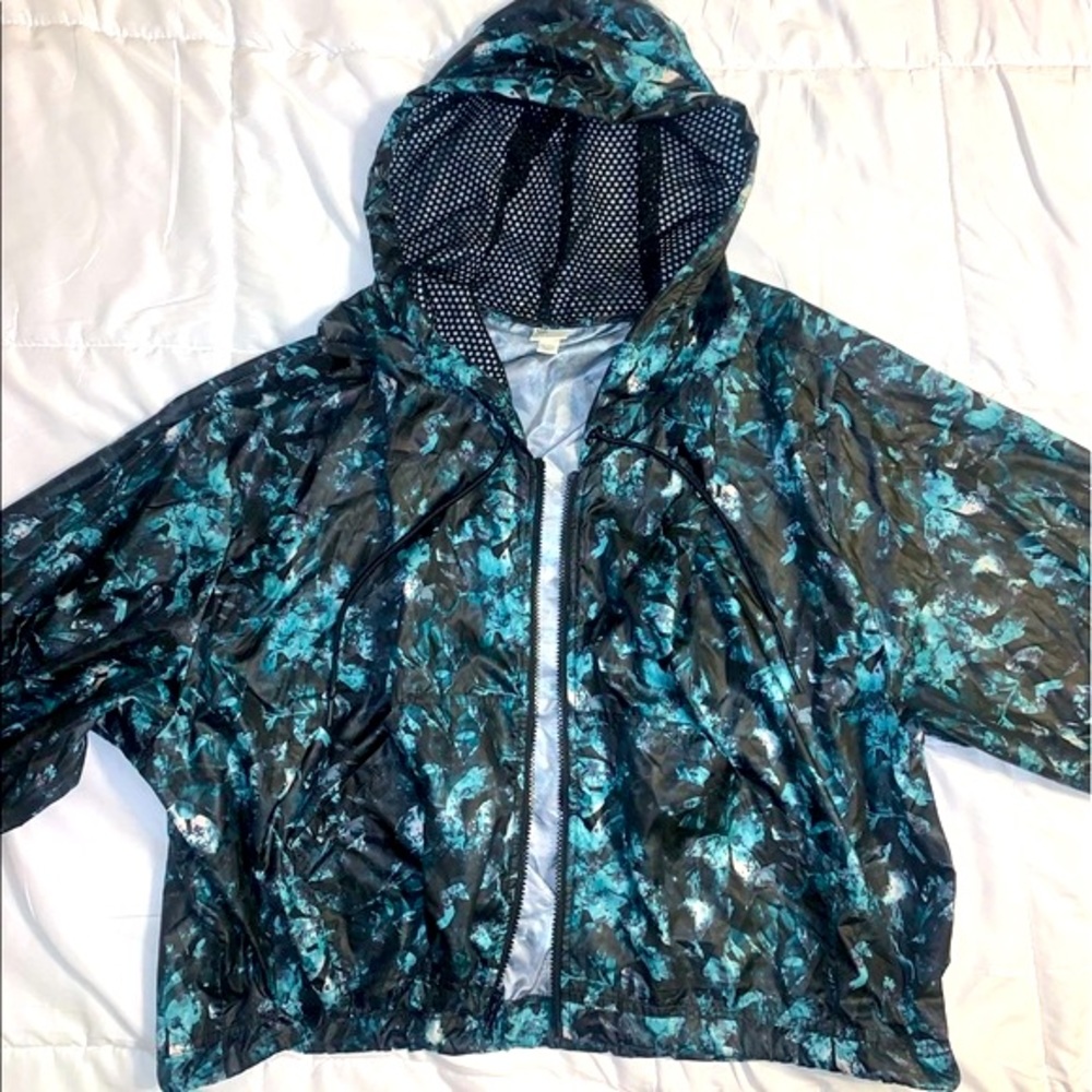 Trendy Oversized Windbreaker Rain Jacket Hood L